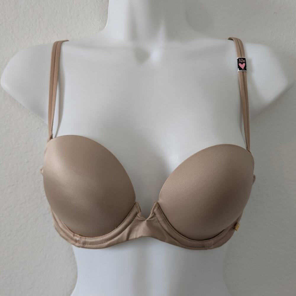 VICTORIAS SECRET Very Sexy Multiway‎ Push Up Underwire Bra Nude Tan Sz 32B NWOT